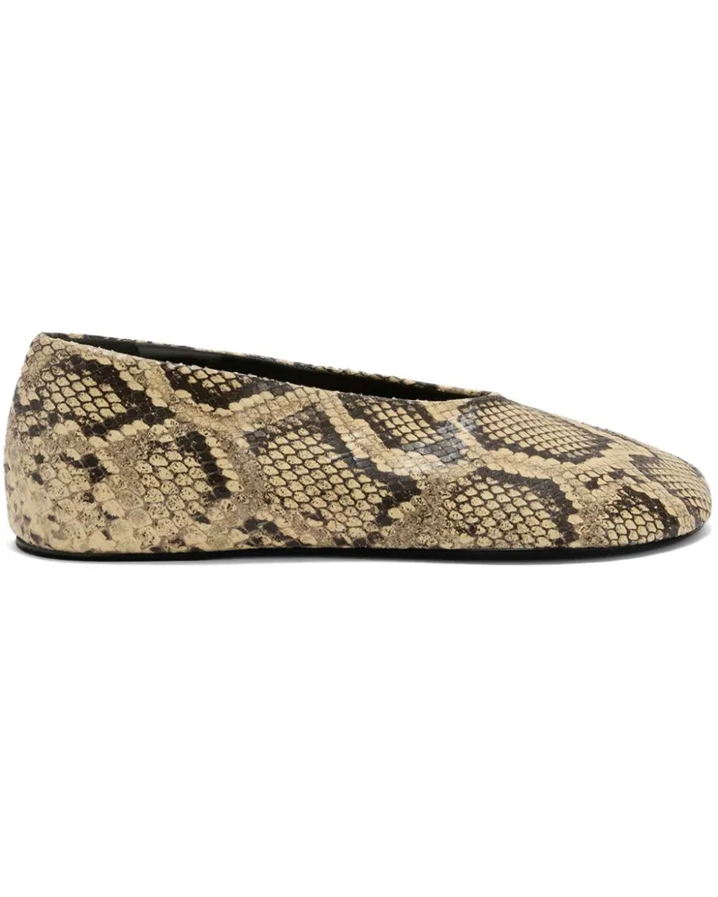 Jil Sander Ballerinas aus Schlangenleder - Nude Nude