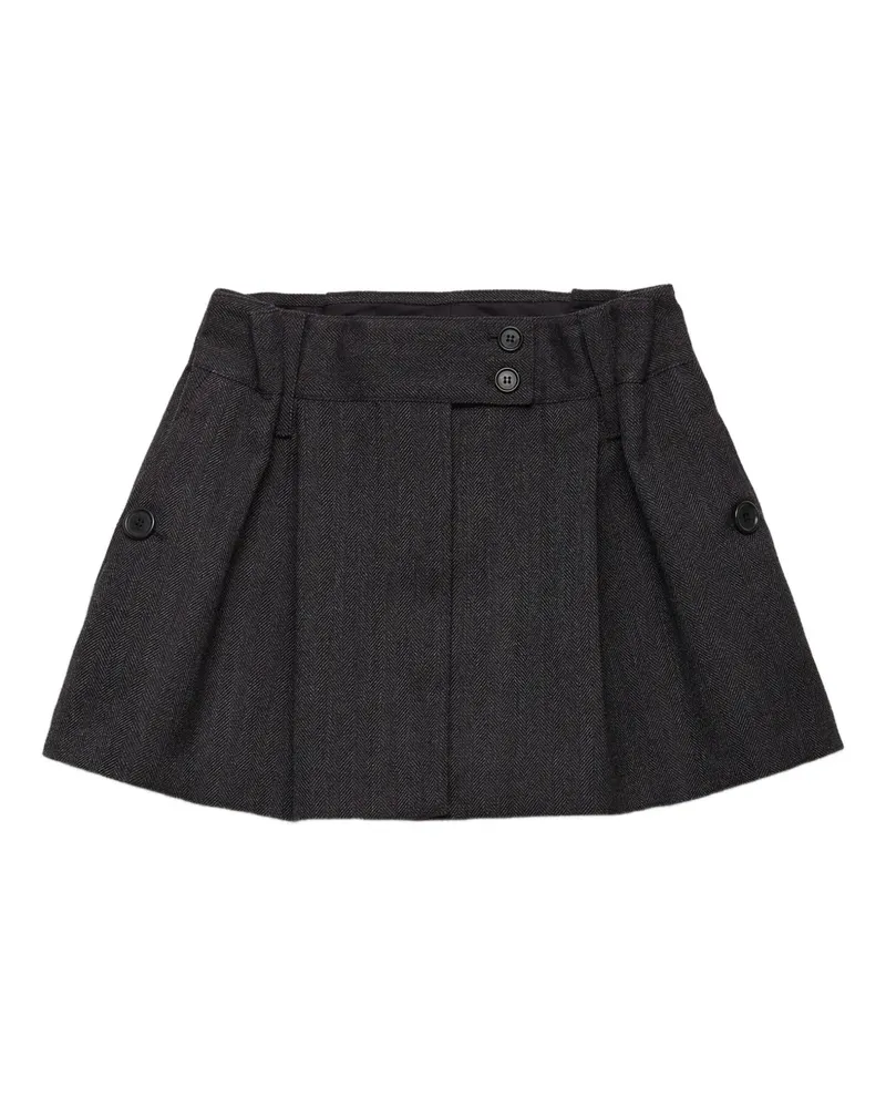 Prada Minirock mit Falten - Grau Grau