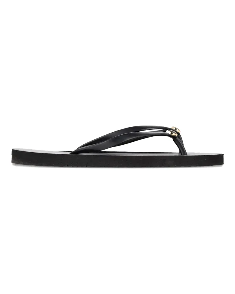Tory Burch logo-detail slides - Schwarz Schwarz