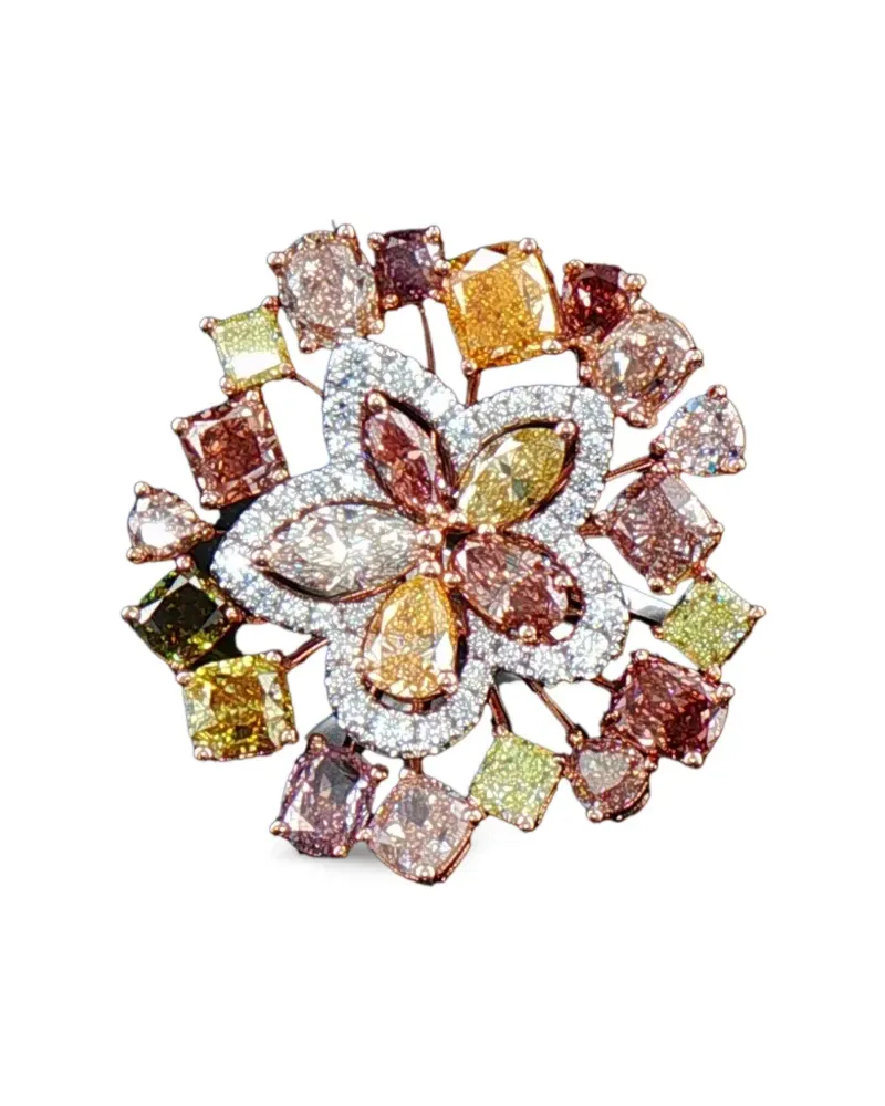 HYT Jewelry Ring mit weißen Diamanten - Rosa Rosa