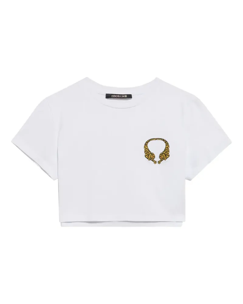 Roberto Cavalli cropped T-shirt - Weiß Weiß