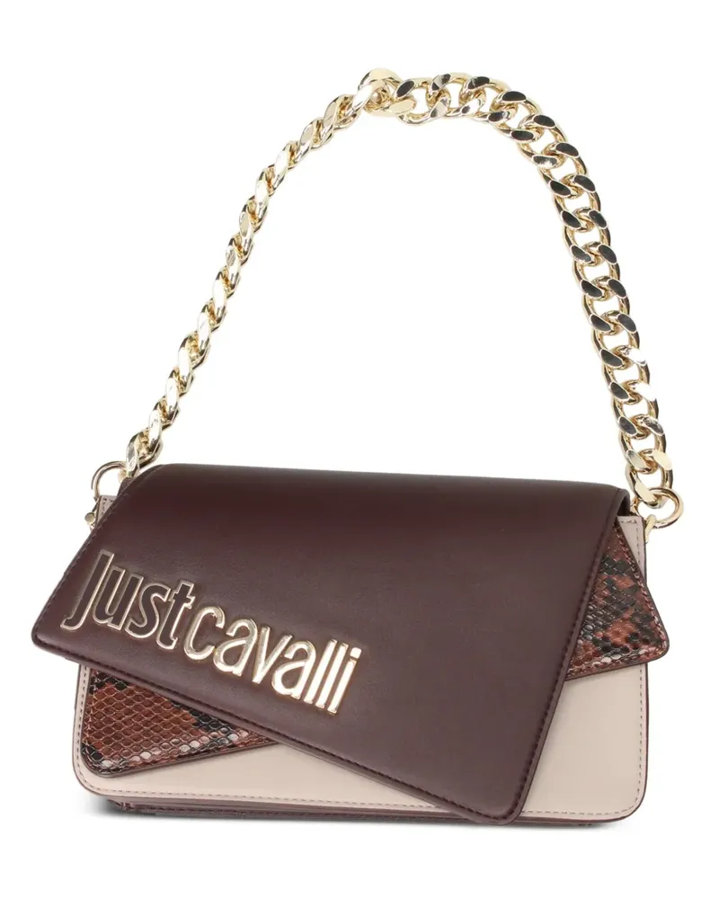Just Cavalli Umhängetasche mit Logo-Schild - Braun Braun