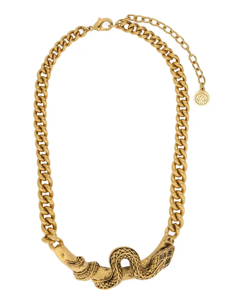 Roberto Cavalli Serpentine chain necklace - Gold Gold