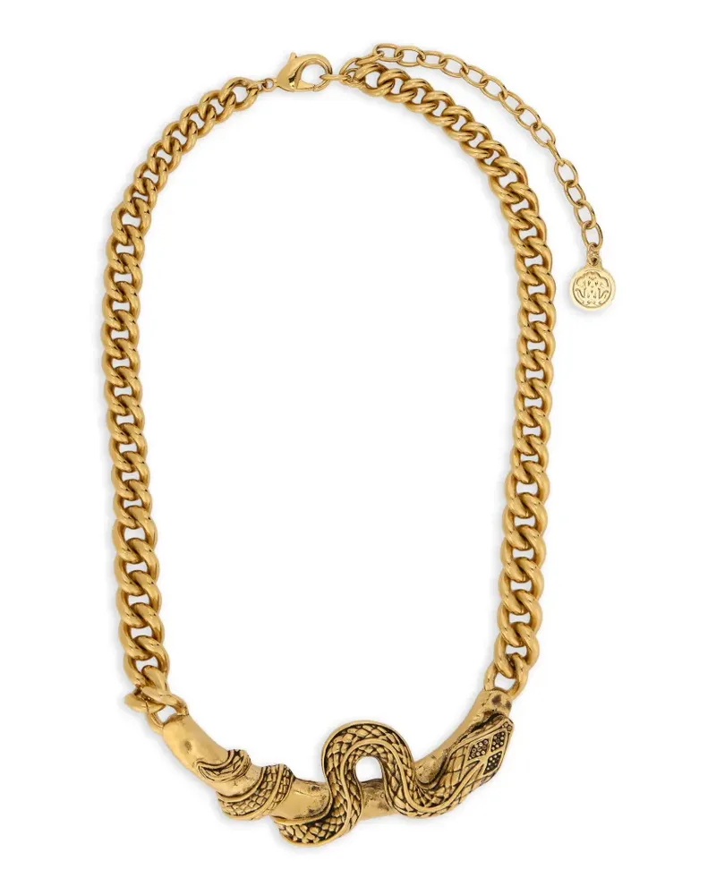 Roberto Cavalli Serpentine chain necklace - Gold Gold