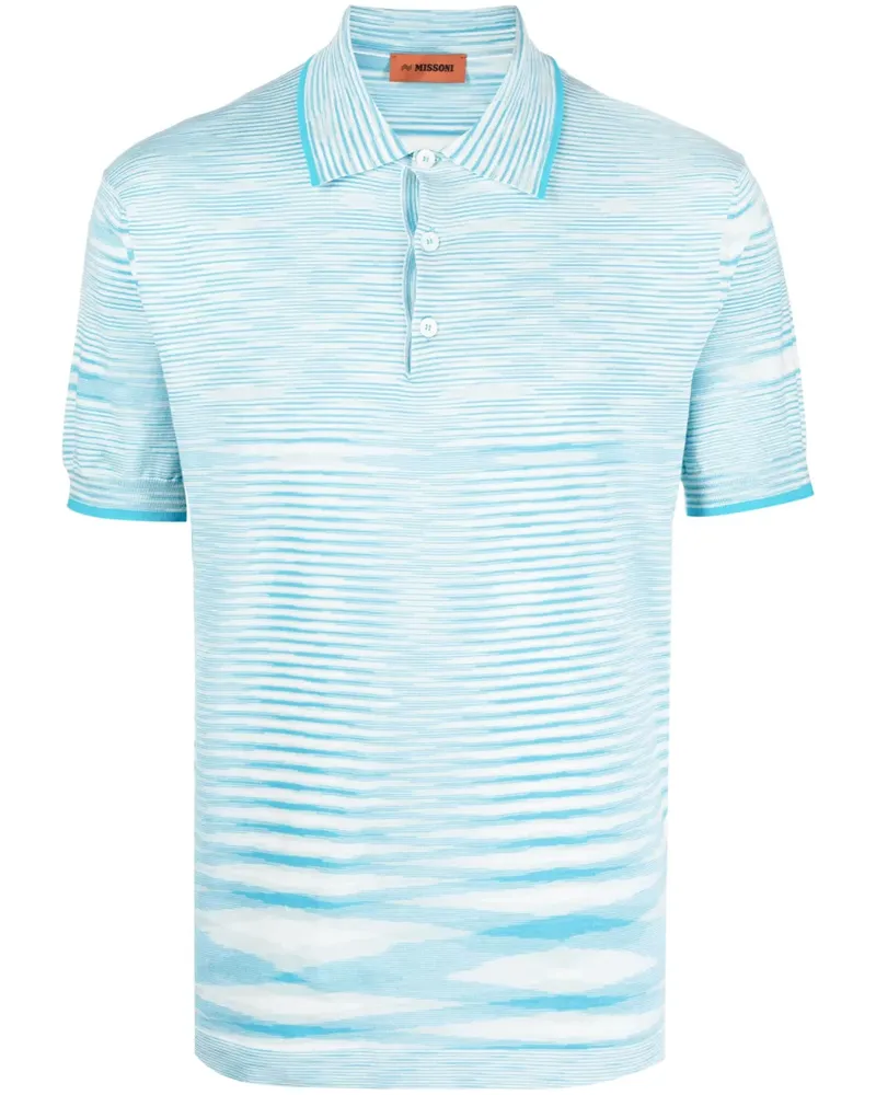 Missoni Poloshirt aus meliertem Strick - Blau Blau