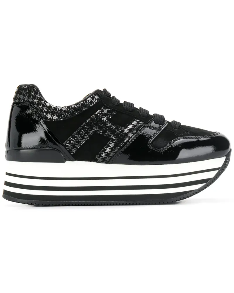 Hogan Sneakers mit Hahnentrittmuster - Schwarz Schwarz