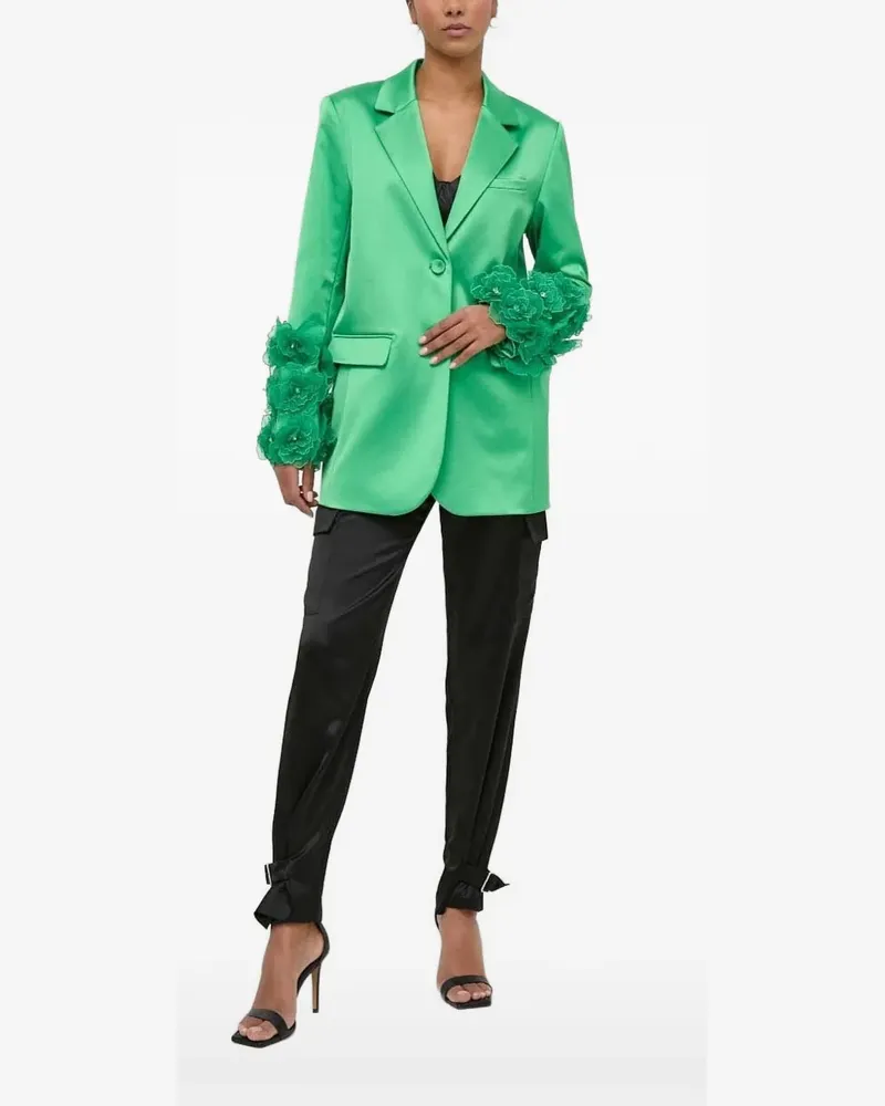 Custommade Francine Blazer aus Satin mit Blumendetail - Grün Grün