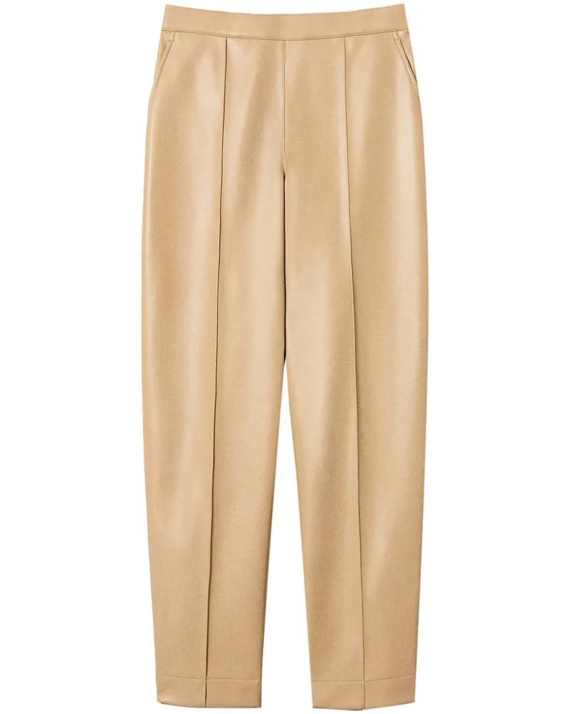 Twin-Set Gerade Hose aus Faux-Leder - Nude Nude