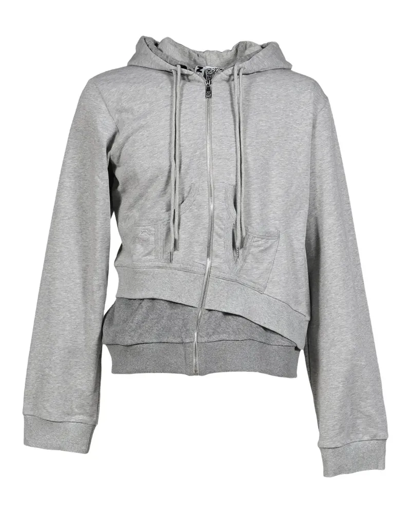 Natasha Zinko asymmetric layered hoodie - Grau Grau