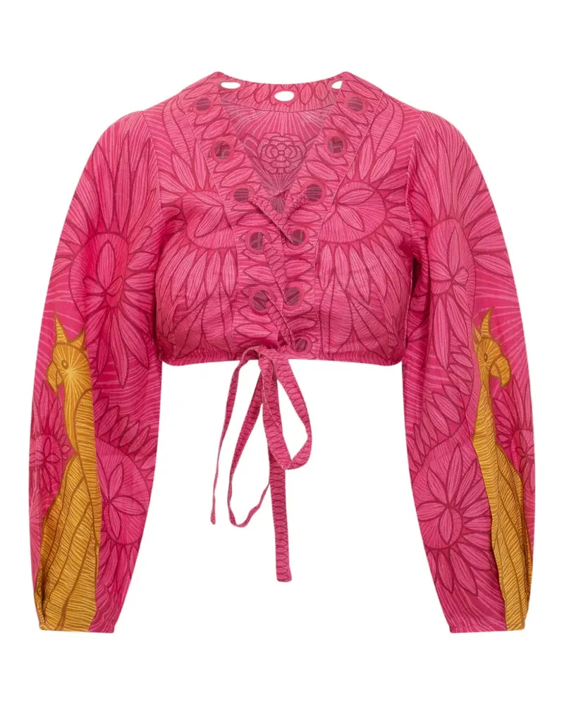 FARM Rio eyelet blouse - Rosa Rosa