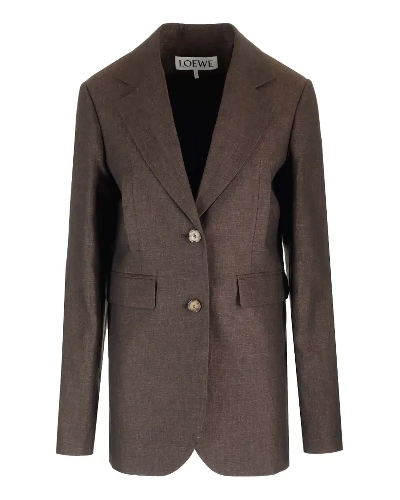 Loewe linen single-breasted blazer - Braun Braun