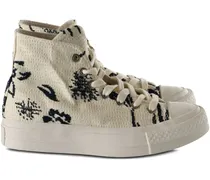 patterned-detail high-top sneakers - Nude