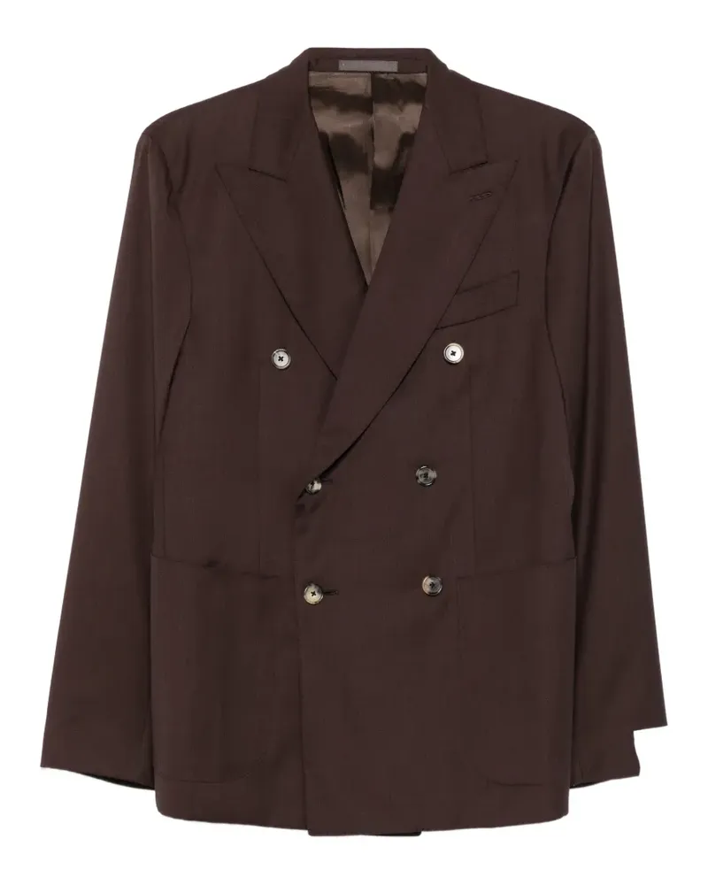 Caruso double-breasted peak-lapel jacket - Braun Braun