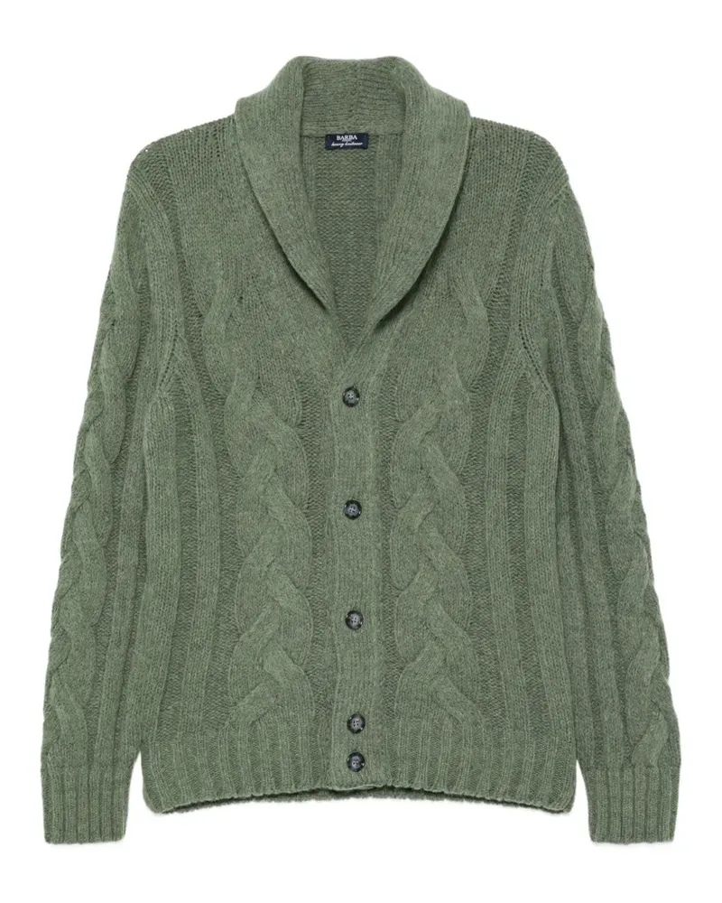 BARBA cable-knit shawl-collar cardigan - Grün Grün