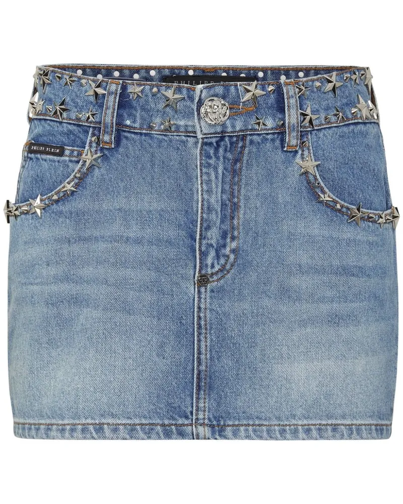 Philipp Plein Jeansrock mit Nieten - Blau Blau