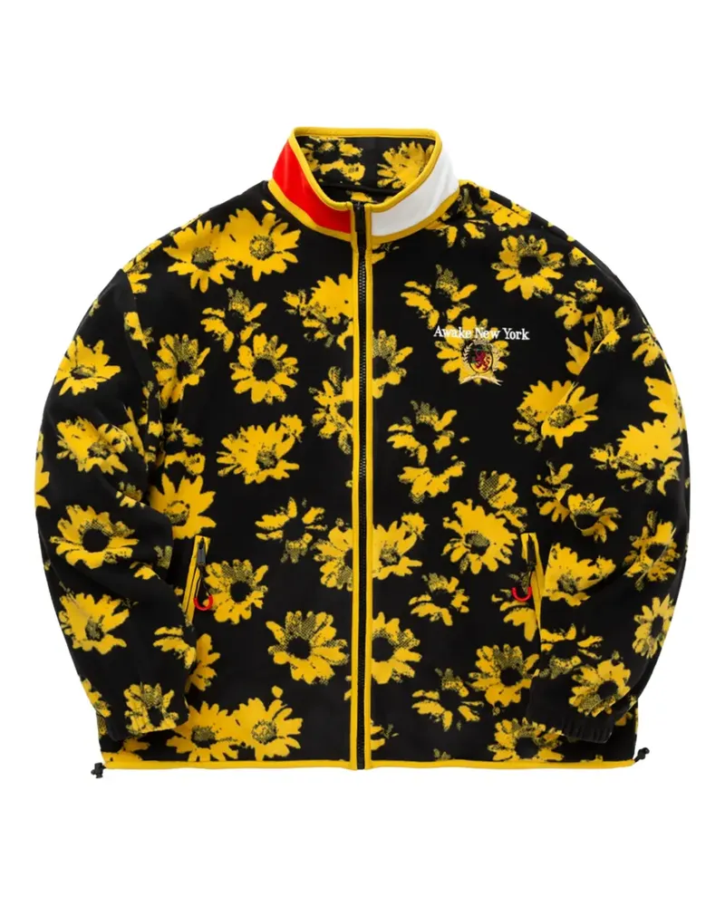 AWAKE NY x Tommy Hilfiger Fleecejacke mit Sonnenblumen-Print - Schwarz Schwarz