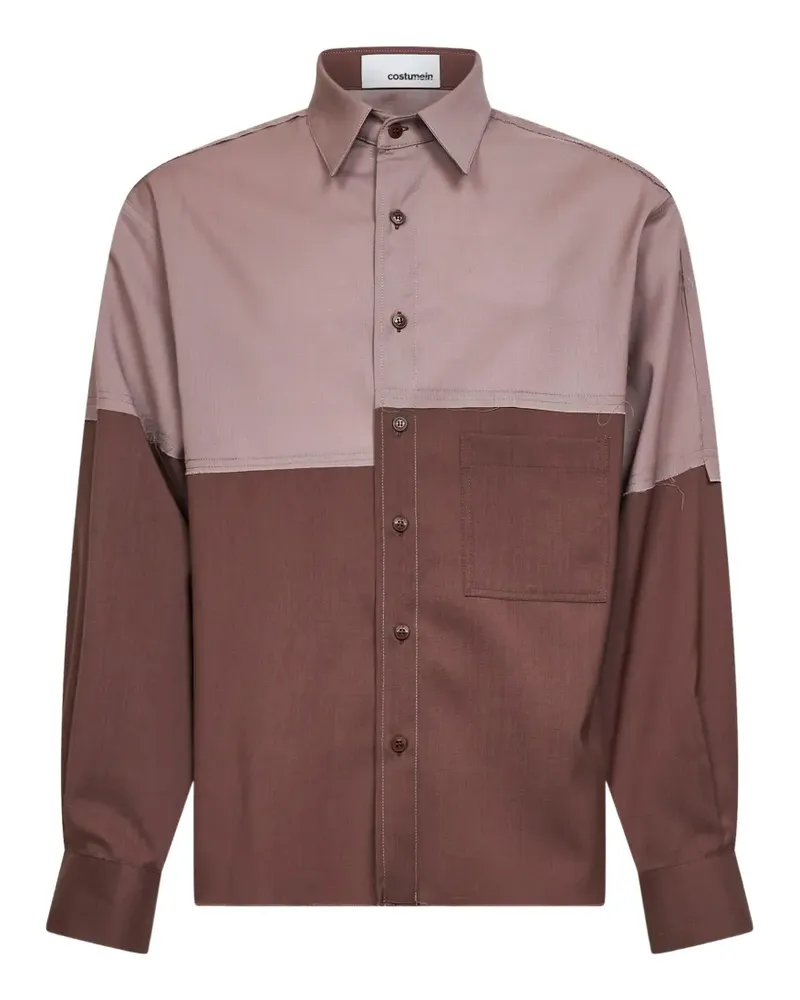 Costumein Richard Hemd in Colour-Block-Optik - Braun Braun