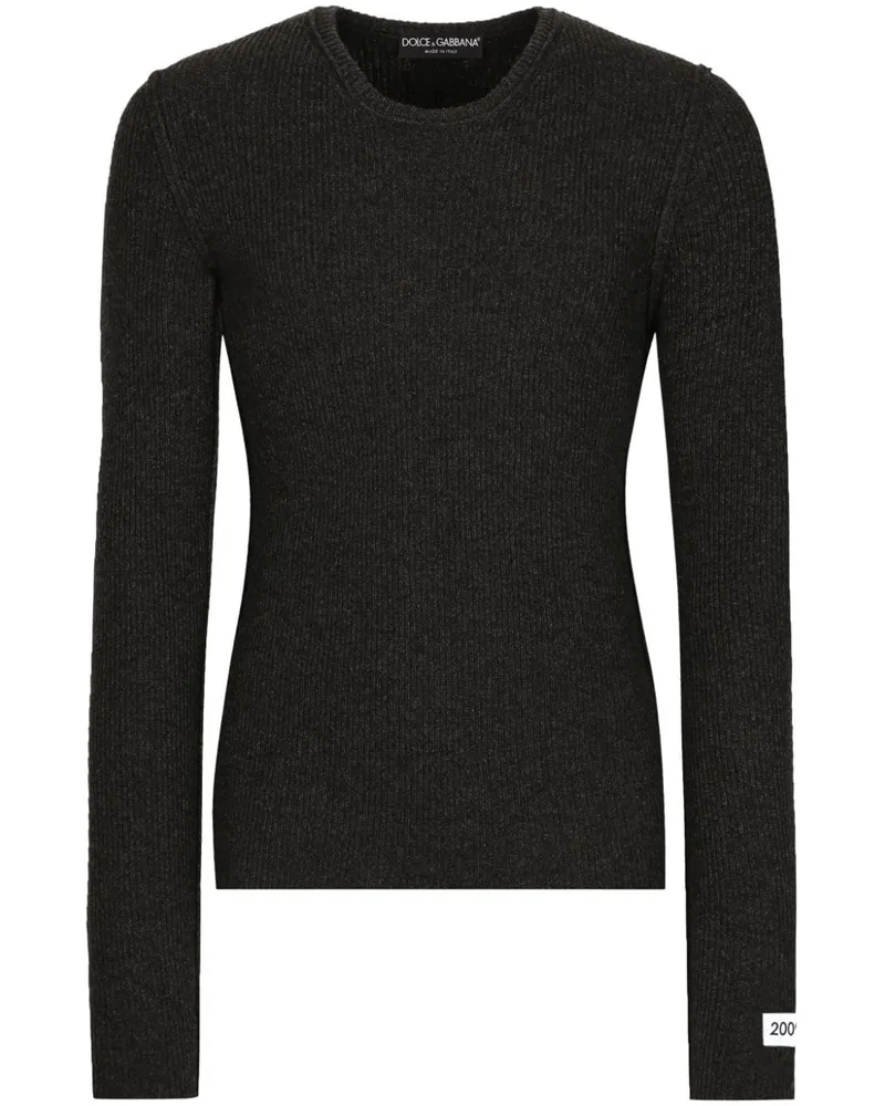 Dolce & Gabbana Pullover mit Logo-Patch - Grau Grau