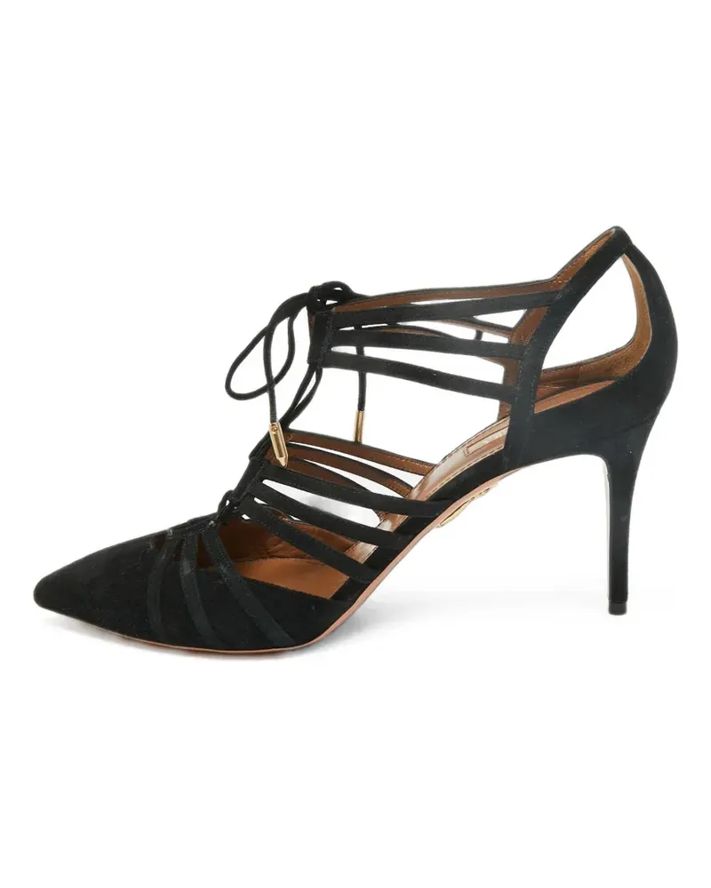 Aquazzura Belgravia lace-up heeled pumps - Schwarz Schwarz