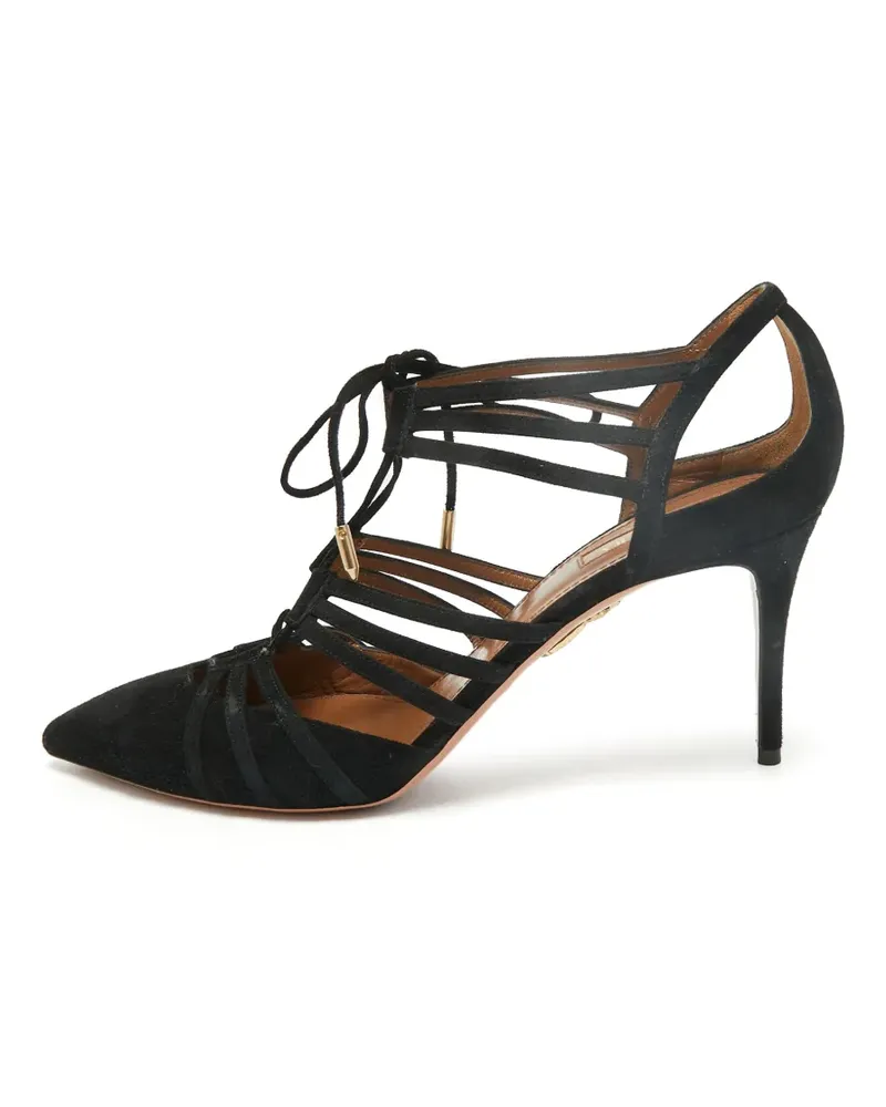 Aquazzura Belgravia Pumps mit Absatz und Schnürung - Schwarz Schwarz
