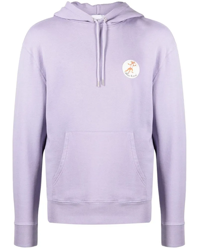 Kitsuné Hoodie mit Logo-Patch Violett