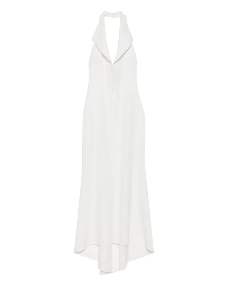 ATU Body Couture Geknöpftes Neckholder-Maxikleid - Weiß Weiß