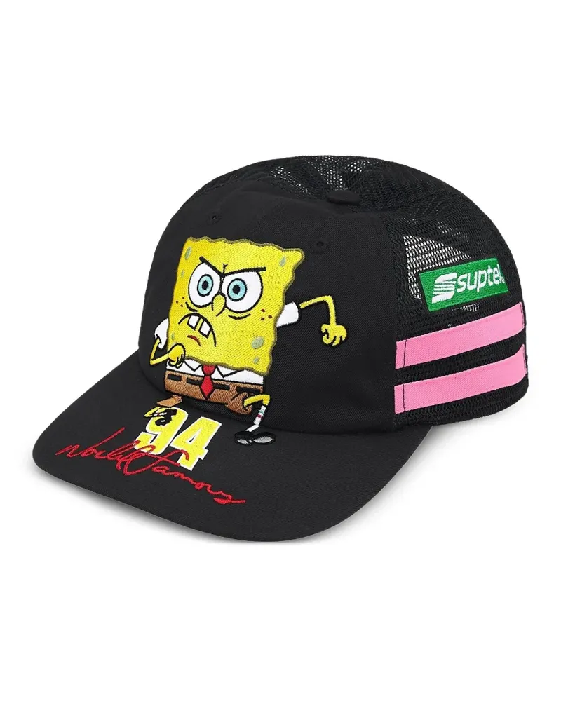 Supreme Being x SpongeBob Square Pants x Jeff Hamilton Baseballkappe mit Logo-Print - Schwarz Schwarz