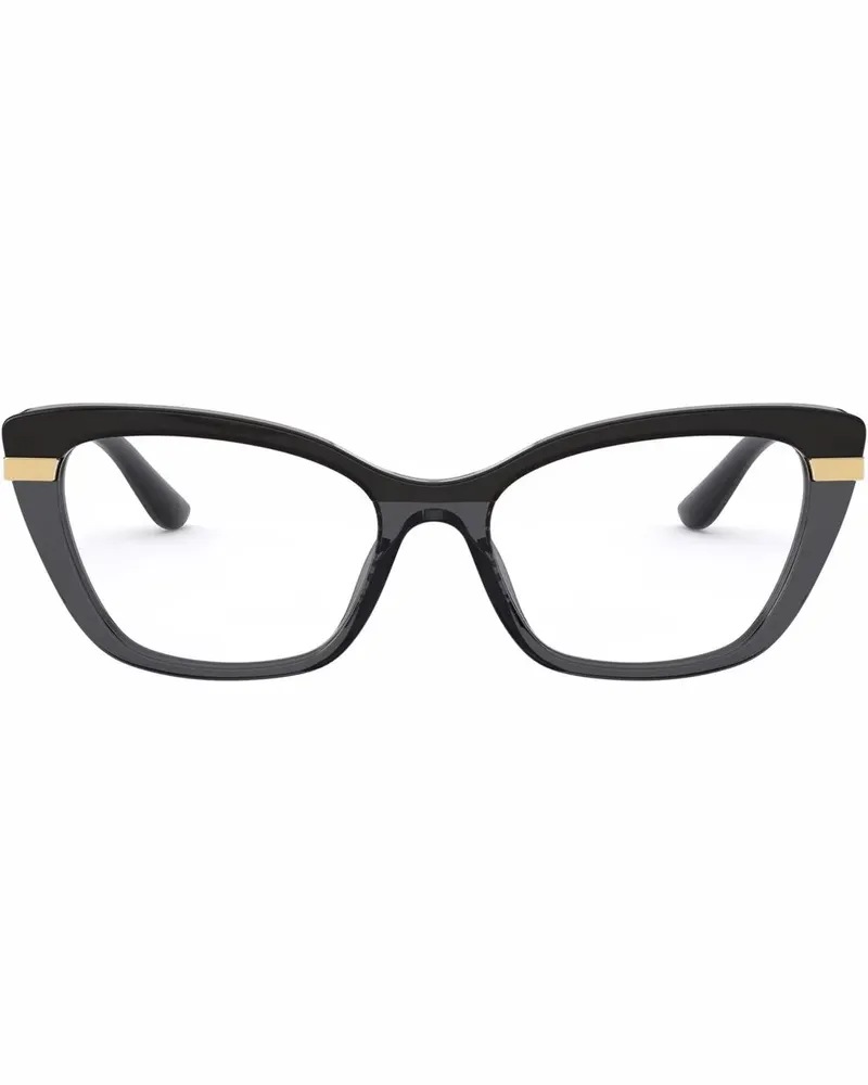 Dolce & Gabbana Brille mit Kontrastbügeln - Schwarz Schwarz