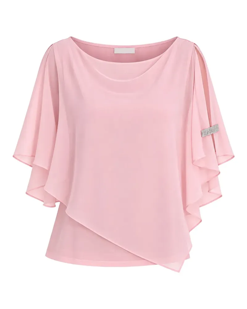 Frank Lyman Oberteil im Layering-Look mit Kristallen - Rosa Rosa