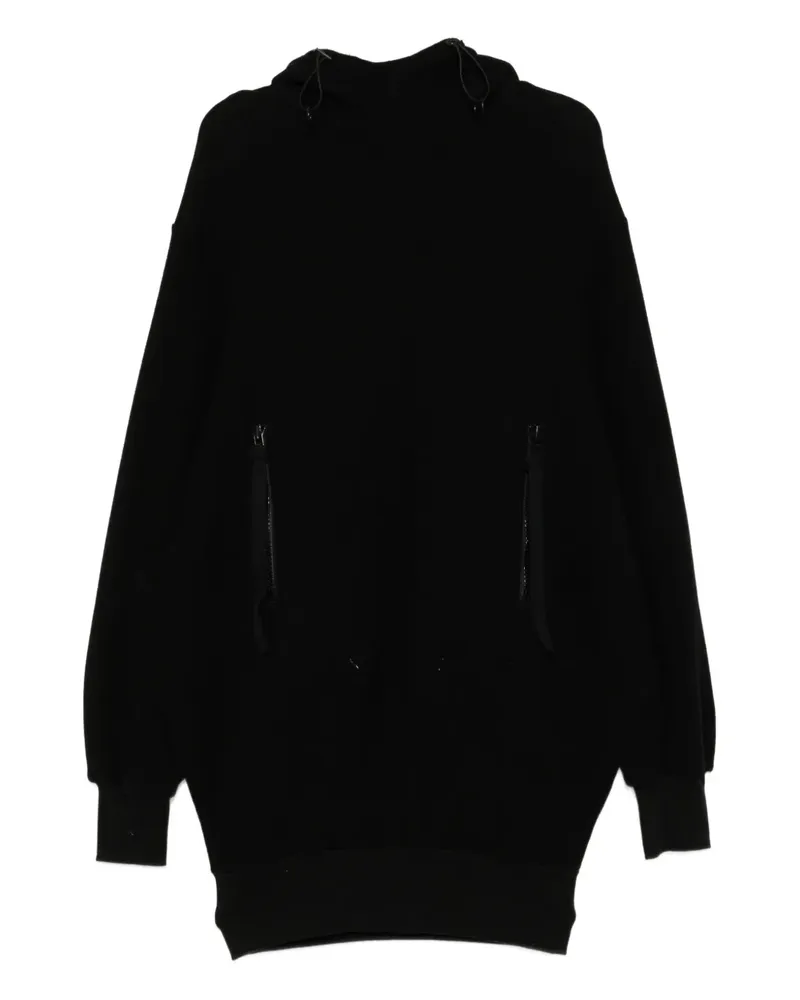 Yohji Yamamoto Hoodie aus gebürstetem Frottee - Schwarz Schwarz