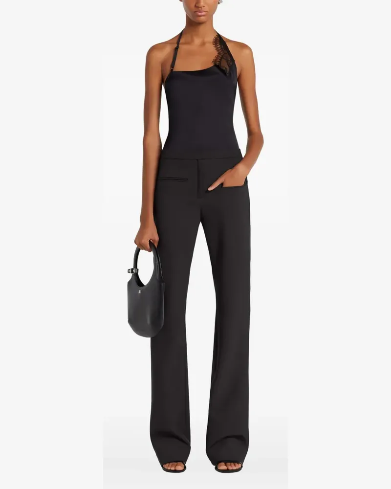 Courrèges Camisole-Top mit Spitzensaum - Schwarz Schwarz