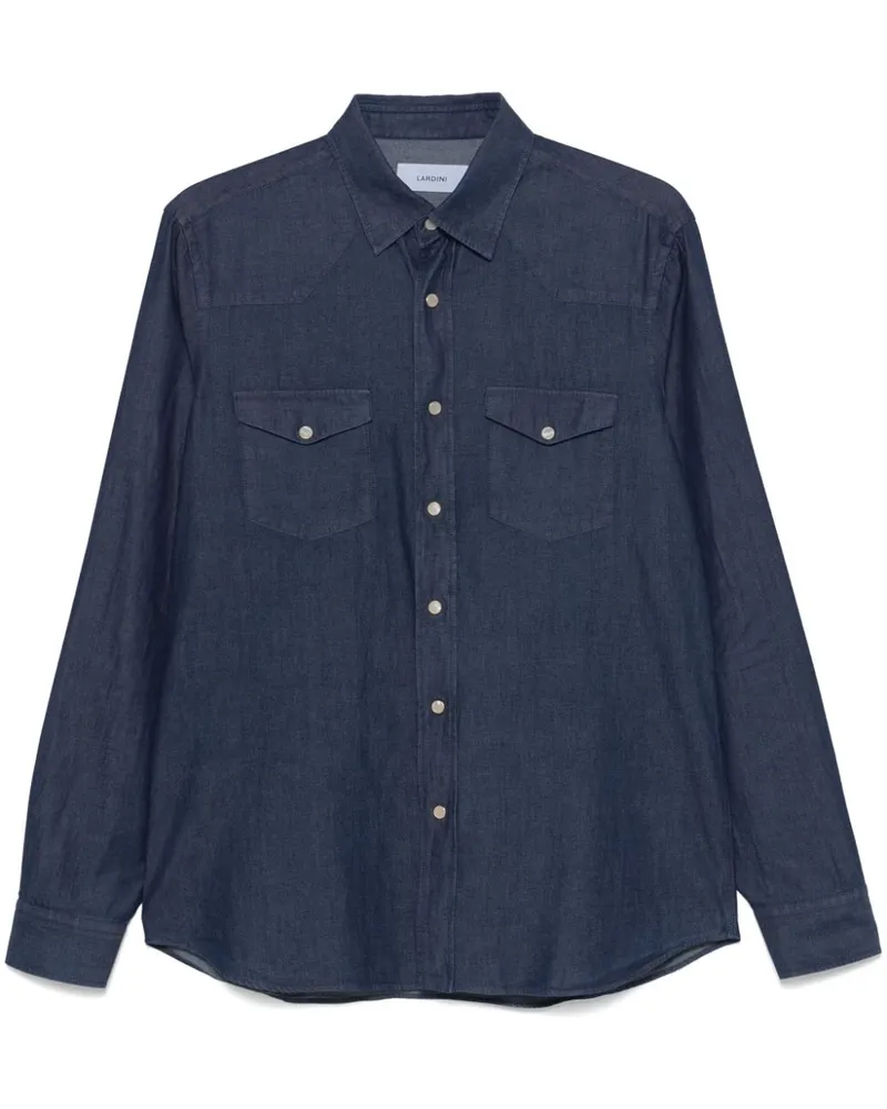LARDINI Klassisches Jeanshemd - Blau Blau