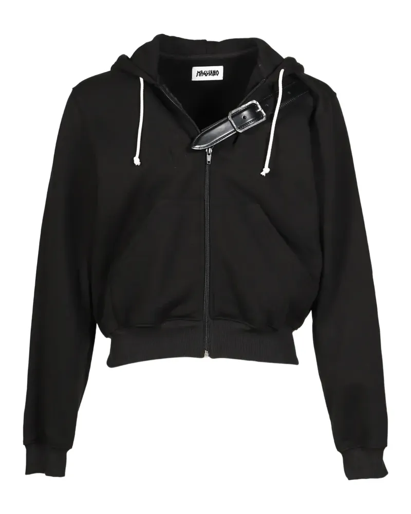 Magliano Provincia buckle-detail cropped hoodie - Schwarz Schwarz