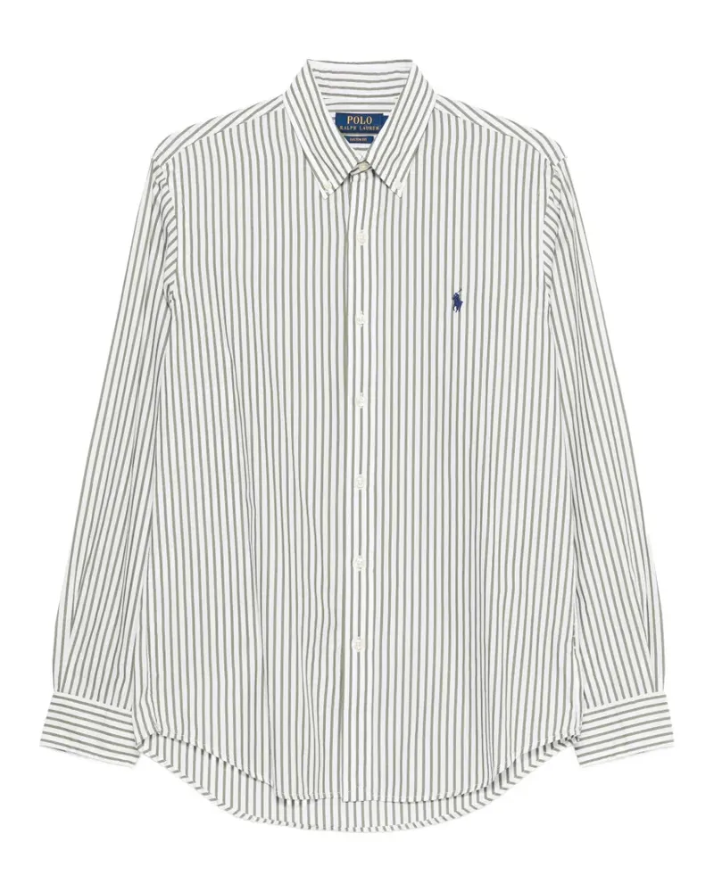 Ralph Lauren Gestreiftes Hemd mit Logo-Stickerei - Weiß Weiß