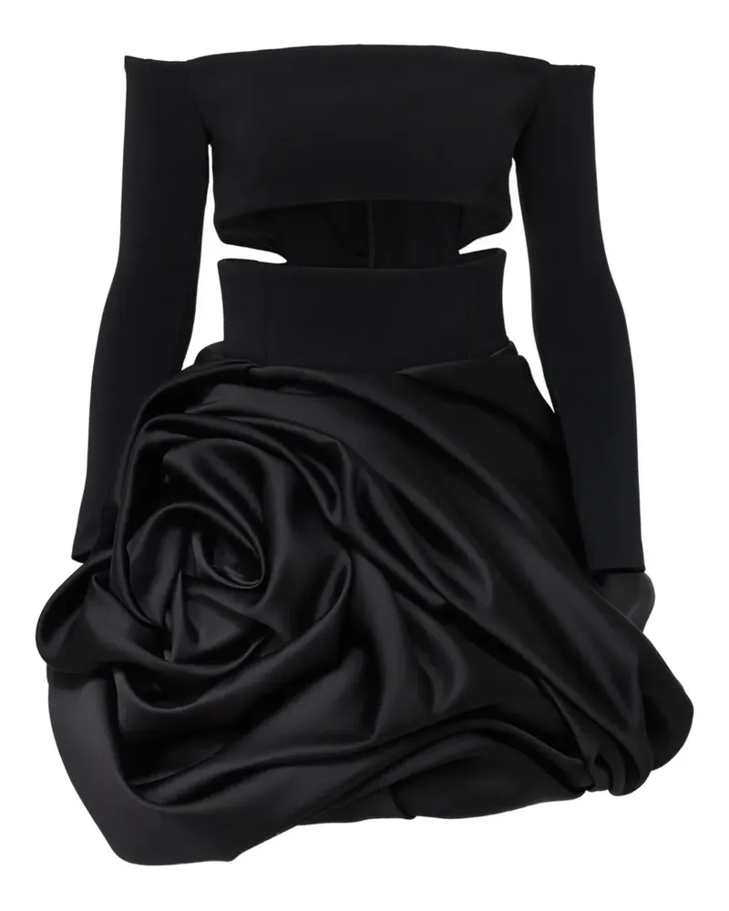 Carolina Herrera New York Schulterfreies Minikleid mit Rosenform - Blau Blau