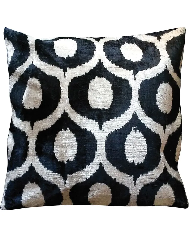 Les-Ottomans Jacquard-Kissen aus Samt-Seidengemisch - Schwarz Schwarz