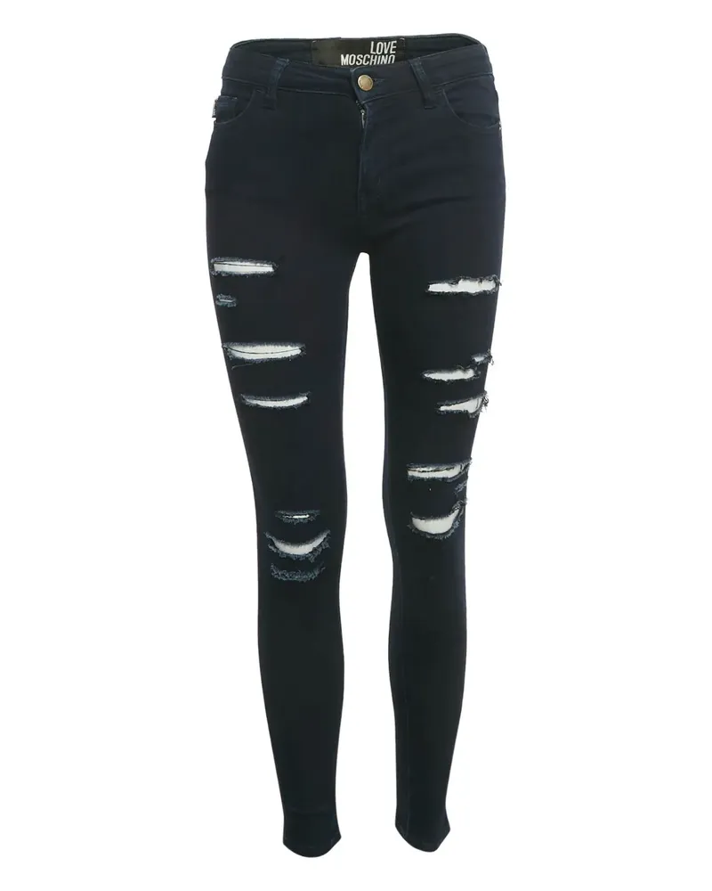 Moschino Skinny-Jeans im Distressed-Look - Blau Blau