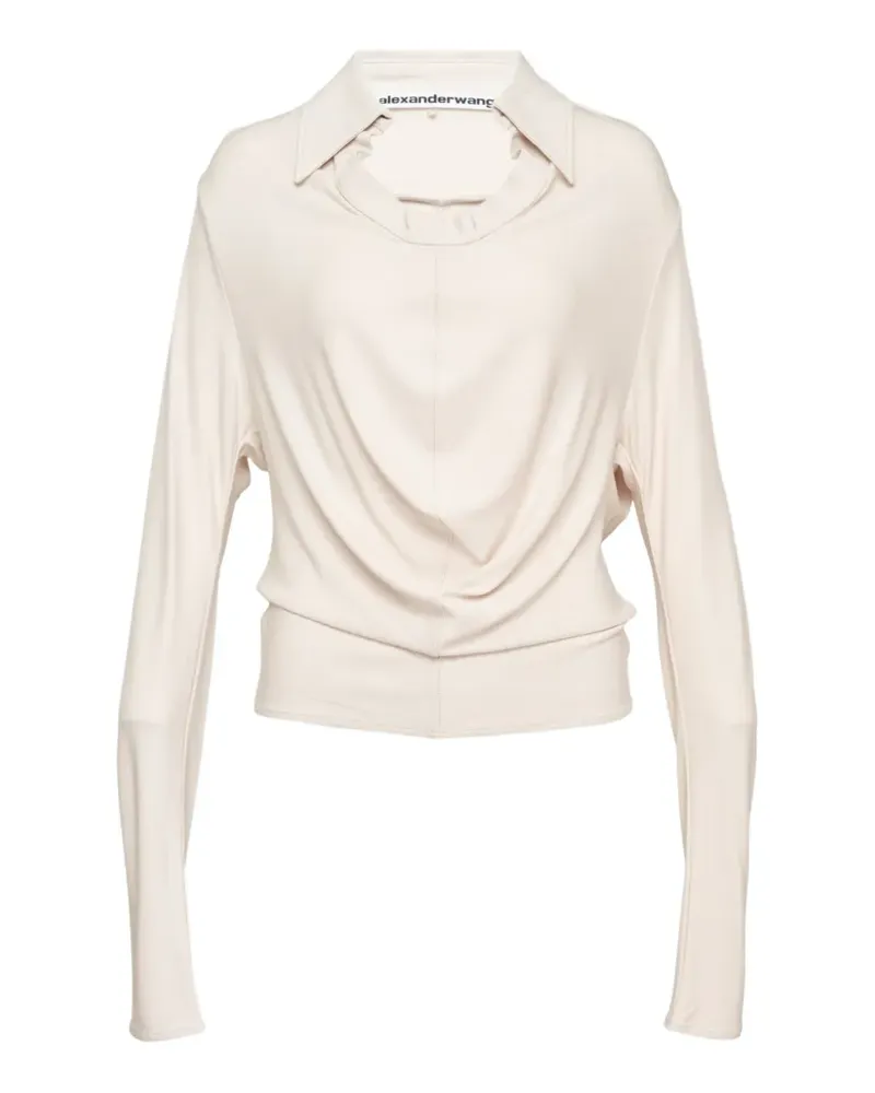 Alexander Wang cowl-neck draped top - Nude Nude