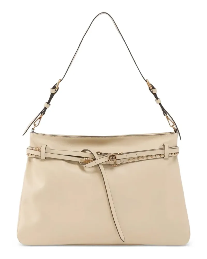 Pinko studded embellished shoulder bag - Nude Nude