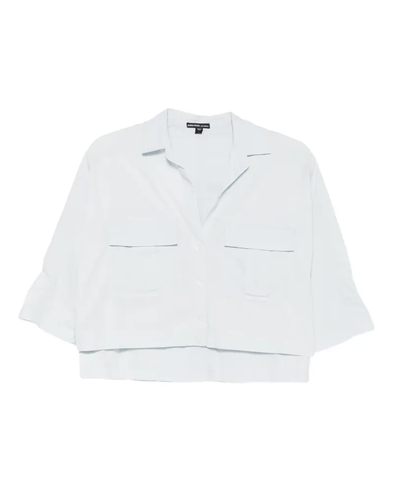 James Perse patch-pocket cropped shirt - Blau Blau