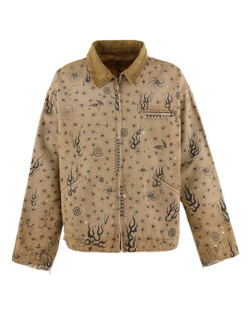 SAINT MXXXXXX x Dr. Woo graphic-print jacket - Nude Nude
