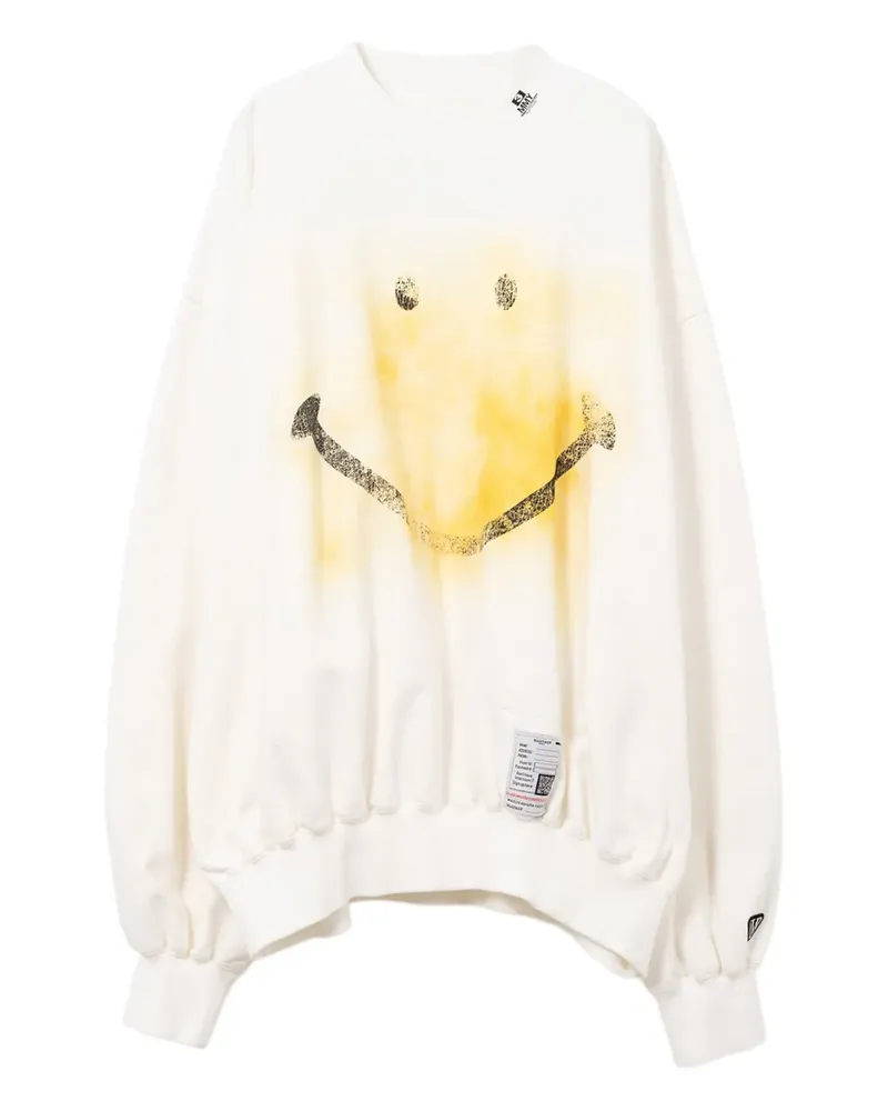 MIHARAYASUHIRO Sweatshirt mit Smiley-Print - Weiß Weiß