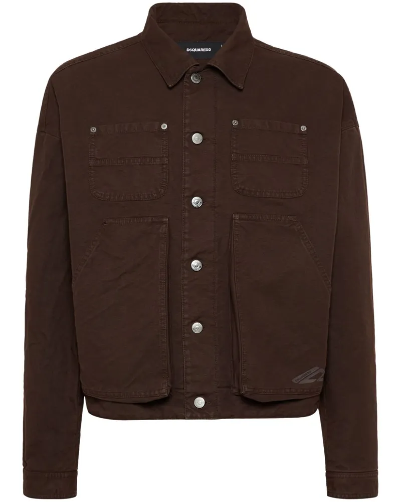 Dsquared2 Hemdjacke mit Taschen - Braun Braun