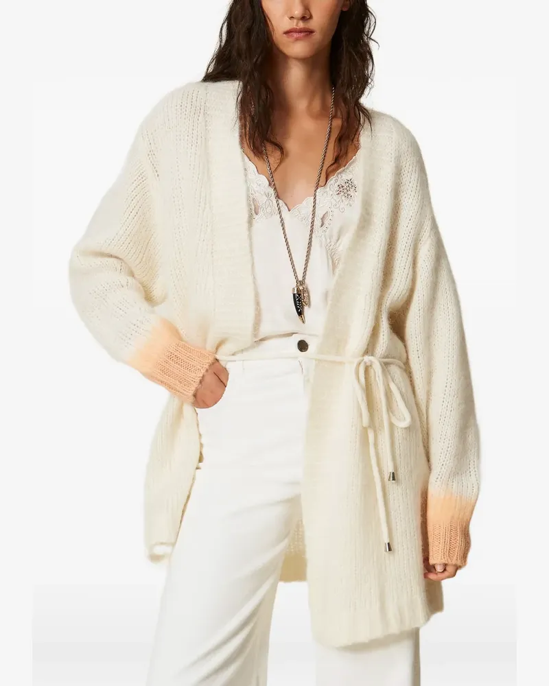 Twin-Set Myfo two-tone wool blend cardigan - Nude Nude