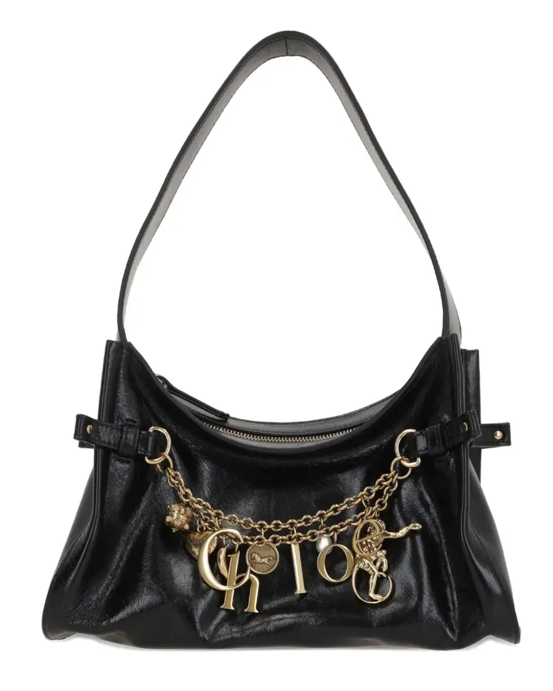 Chloé Verzierte Charms Schultertasche - Schwarz Schwarz