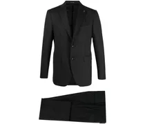 Einreihiger Anzug mit Anstecknadel - Grau