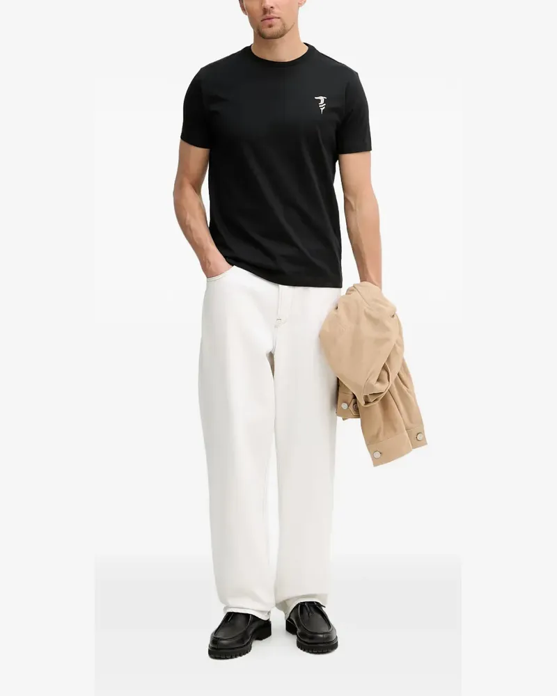 Trussardi logo-print T-shirt - Schwarz Schwarz