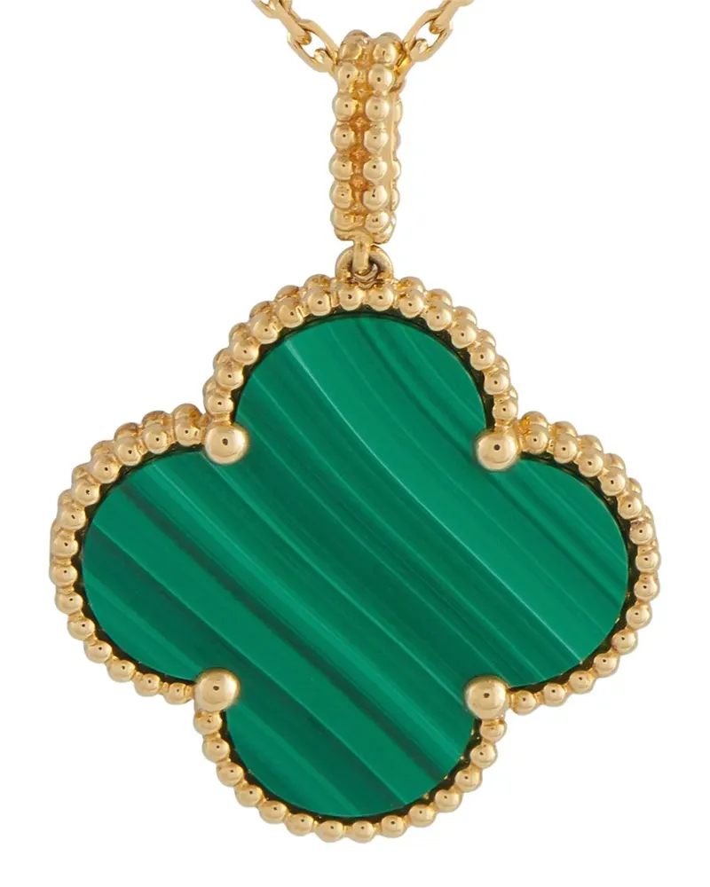 Van Cleef & Arpels 18K yellow gold Magic Alhambra malachite necklace Gold