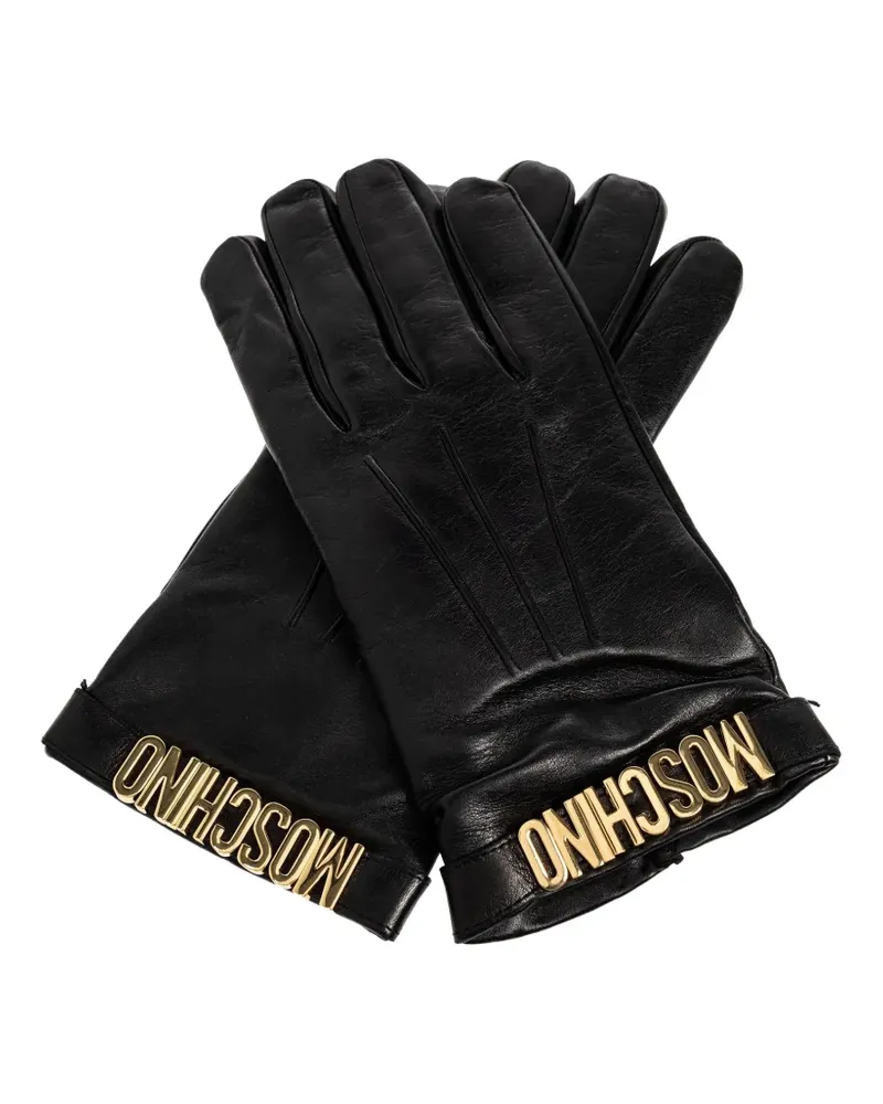 Moschino Handschuhe aus Leder - Schwarz Schwarz