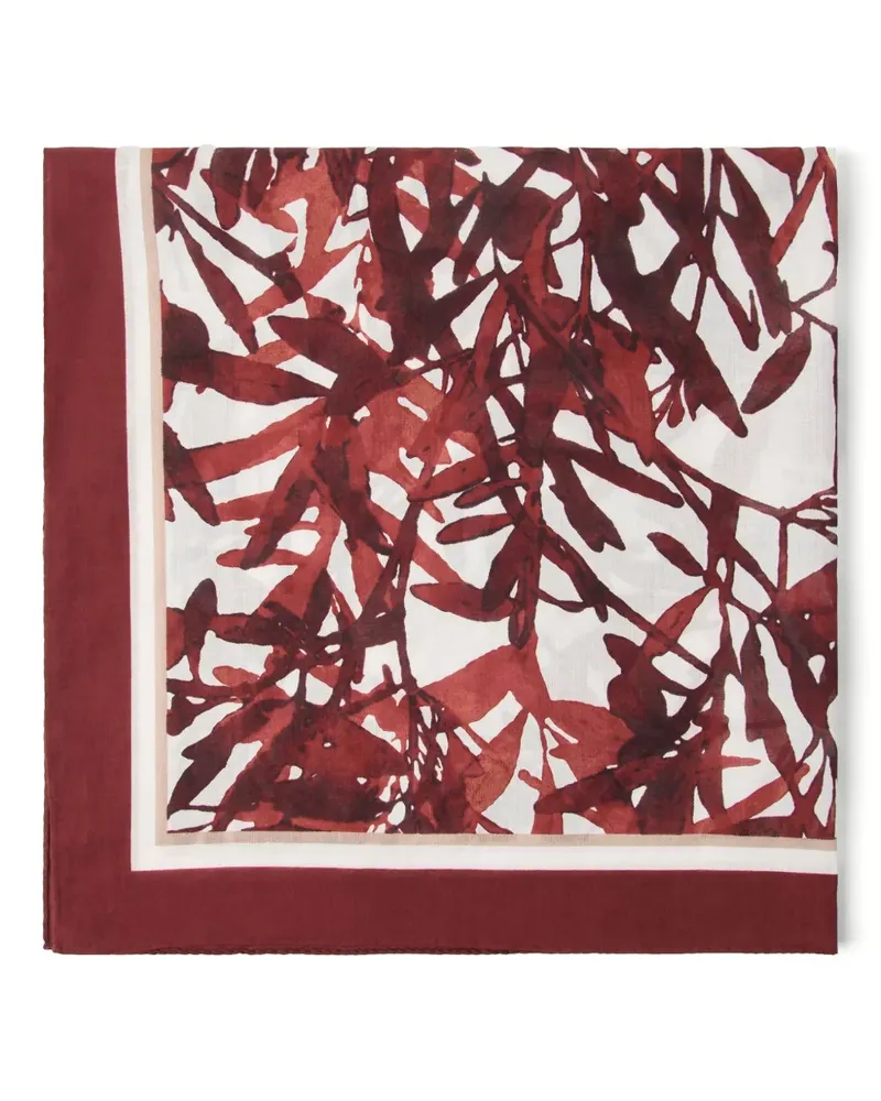 Brunello Cucinelli Schal mit Blumen-Print - Rot Rot